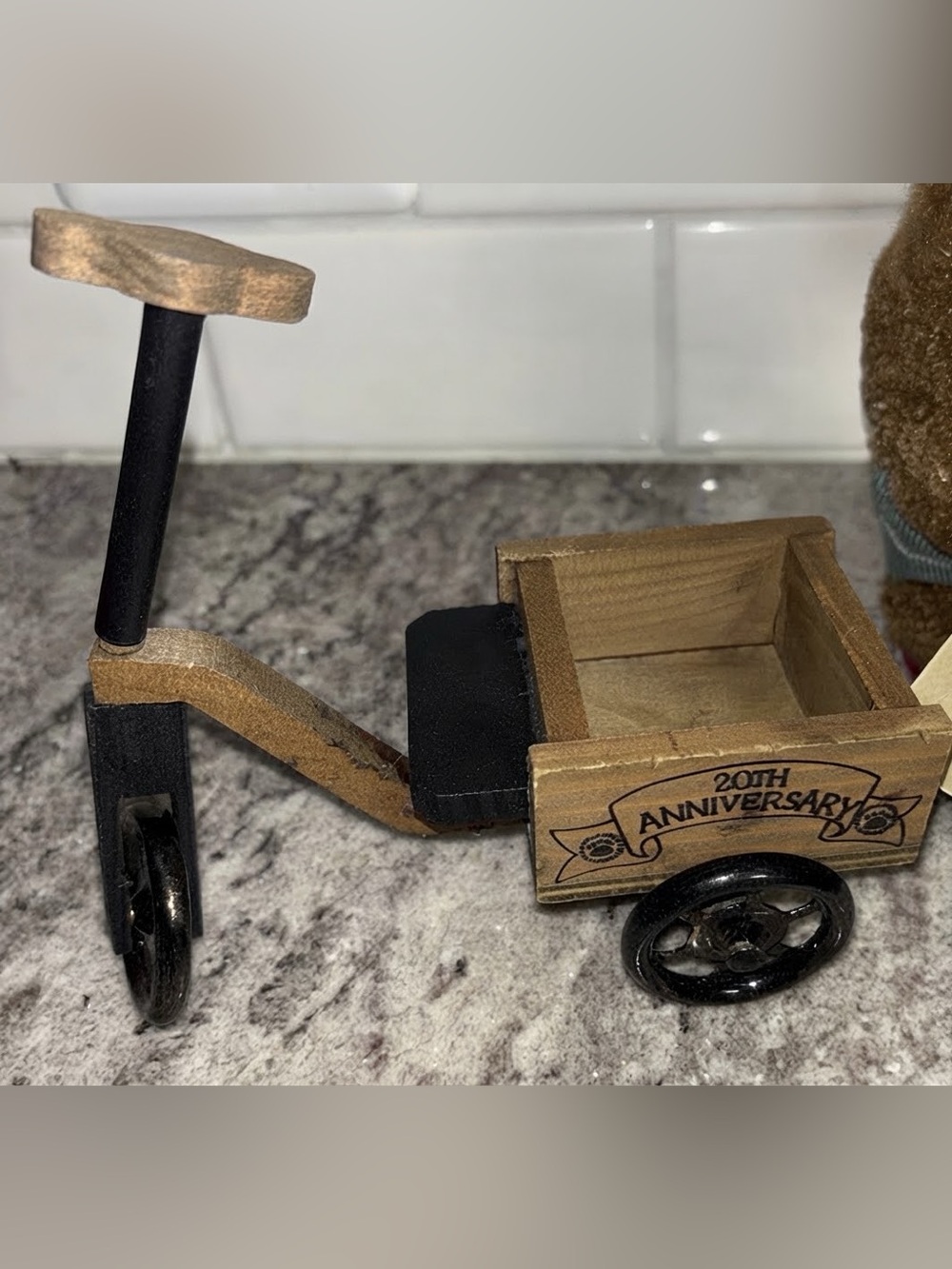 Vintage Boyds Bears Collectible 20th Anniversary Wooden Tricycle Cart / Wagon